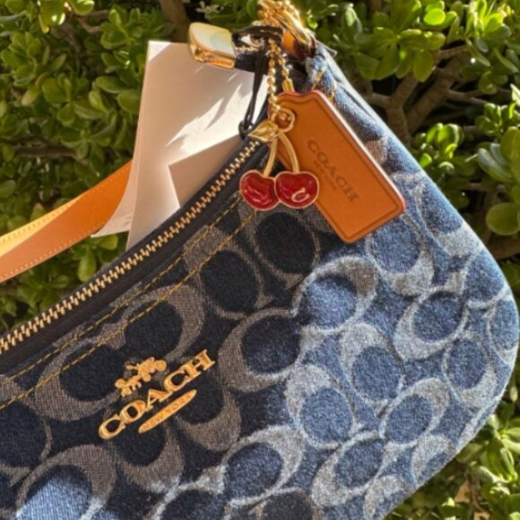 Coach Cherry Denim CAF82 Shoulder Bag - Picture 5 of 7